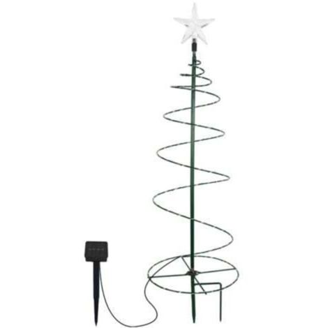 albero di Natale artificiale a energia solare, decorazione per esterni, luce da giardino, luci a stringa, decorazione a LED per albero di Natale, altezza 60 cm (bianco caldo) (1/4)