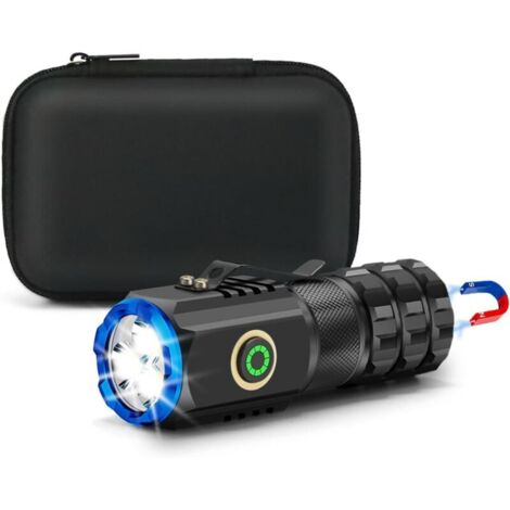 Mini torcia potente con 5 modalità, torcia a LED ultra luminosa ricaricabile tramite USB, mini lampada a LED, torcia per campeggio