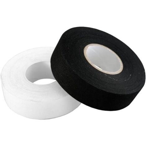 Nastro per orli termoadesivo da 60 m, per incollare o stirare, strumento per orli e riparazioni, nastro per orli per assemblare tessuti, pantaloni, tende, abbigliamento (20 mm - bianco + nero)