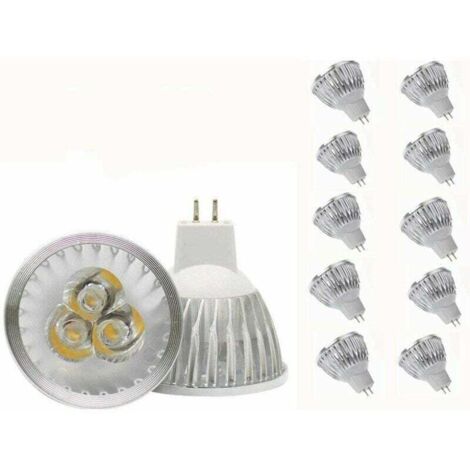 Lampadina MR16, luce bianca calda GU5.3, 12V, faretto, adatta per faretti a incasso, equivalente a una lampadina alogena da 20W, confezione da 10 pezzi. - Lampadina specifica