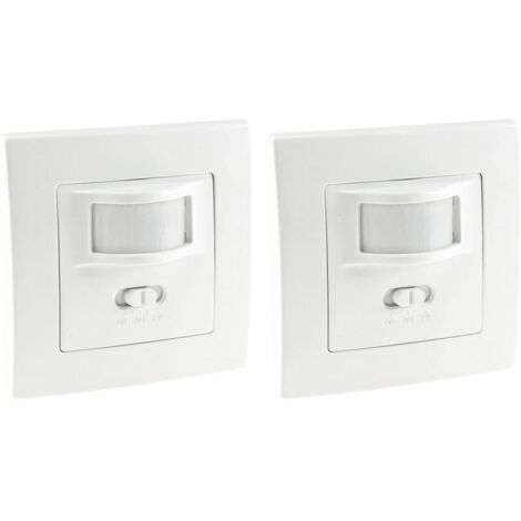 Rilevatore di movimento Incasso Compatibile con LED con portata di 9 m - Tecnologia a 2 fili - IP20 Sostituisce un interruttore, Bianco