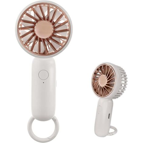 Mini ventilatore portatile, potente ventilatore da tavolo con sistema a spirale, piccolo ventilatore portatile ricaricabile tramite USB a 3 velocità per uso interno ed esterno (blu)