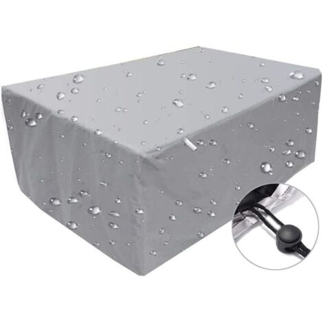 Telo di copertura per mobili da esterno, impermeabile, antivento, resistente ai raggi UV, in tessuto Oxford 210D color argento - 200 x 160 x 70 cm (1/4)