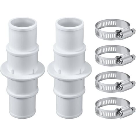 connettori per tubo da piscina, con 4 fascette stringitubo in acciaio inox da 32 mm o 38 mm, adattatore per tubo da piscina per aspiratori e tubi per pompe filtro.