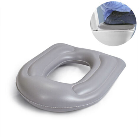 Cuscino gonfiabile per sedile WC, cuscino rialzato a forma di ciambella, sedile WC regolabile in altezza, sollievo dal dolore al coccige (1/4)