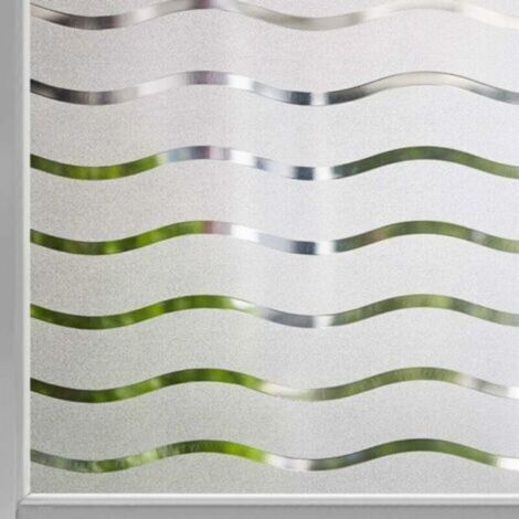 pellicola per finestre satinata 60x200 cm, pellicola anti-UV ad adesione statica, adesivo decorativo per finestre senza colla, pellicola per finestre con motivo ondulato per casa, ufficio e cucina