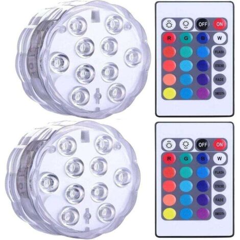 Luci LED sommergibili impermeabili per jacuzzi, spa e laghetti luci LED subacquee con 2 telecomandi per basi di vasi, acquari e feste.