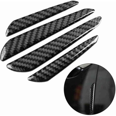 Set di 4 protezioni per bordi delle portiere dell'auto, protezioni per portiere dell'auto in fibra di carbonio nera, strisce paraurti lucide, per portiere dell'auto