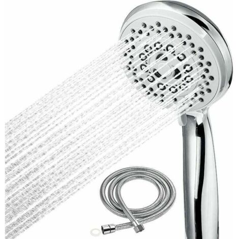Soffione doccia, flessibile per doccia, soffione doccia anticalcare, accessori universali, 5 modalità, alta pressione, risparmio idrico, doccia per bagno in ABS e acciaio inossidabile, DEBUNS (1/5)