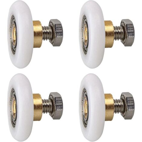Rulli per porta doccia da 25 mm, ruote per porta doccia, rulli per porte scorrevoli, rulli di ricambio per porta doccia, 4 pezzi (25 mm)