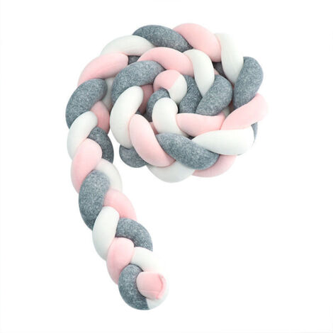 Paracolpi per culla - 3 Paracolpi per lettino in velluto intrecciato a forma di serpente, protezione per la cameretta dei neonati, decorazione per la camera da letto con finitura grigia verniciata a p