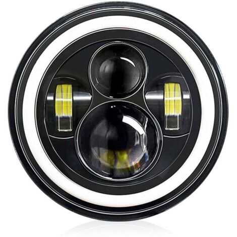 Faro a LED da 7 pollici per auto/moto con luci diurne/indicatori di direzione/anabbaglianti/abbaglianti, faro rotondo da 7'', 6000K, 140W, impermeabile IP67.