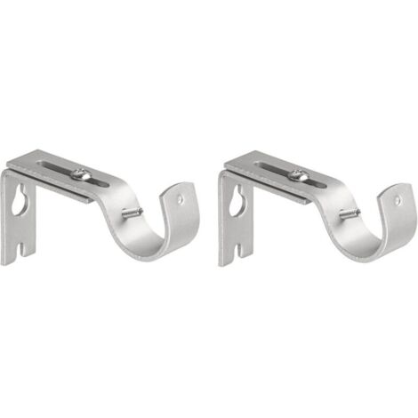 Set di 2 staffe regolabili per fissare un'asta per tende alla parete. Compatibili con aste per tende fino a 2,5 cm di diametro. Distanza dalla parete da 7,6 a 10,8 cm. Realizzate in [materiale non spe