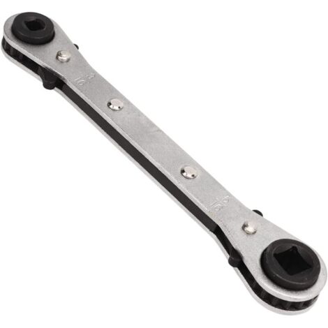 Chiave a cricchetto per refrigerazione, chiave di servizio con 4 diverse misure 3/8 1/4 5/16'' 3/16'' per condizionamento dell'aria, apparecchiature di refrigerazione, riparazione di apparecchiature. (1/4)