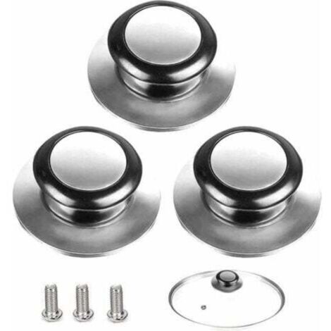 Set di 3 pomelli per coperchi, maniglie per coperchi di pentole, adatti per manici per coperchi in vetro, coperchi per pentole in acciaio inossidabile, per utensili da cucina