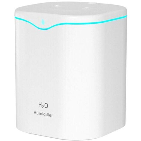 Umidificatore d'aria, 2 litri, silenzioso, a ultrasuoni, con 2 modalità di nebulizzazione regolabili, USB, spegnimento automatico, luce notturna colorata.