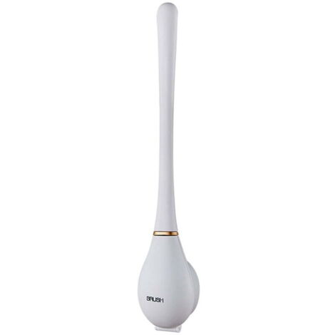 Spazzolino per WC in silicone, spazzolino per la pulizia del WC, spazzolino per WC, spazzolino di ricambio universale per WC da bagno (bianco)