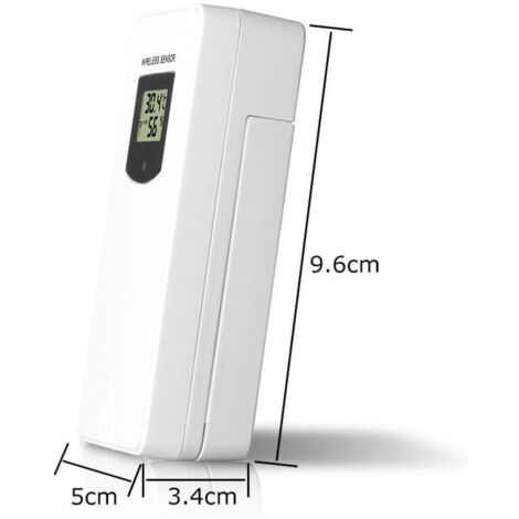 Accessori per stazione meteorologica, sonda di ricambio wireless per monitoraggio della temperatura esterna, portata di trasmissione di 60 metri.