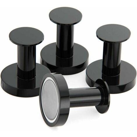 Appendiabiti magnetico per appendere cappotti e borse, 4 ganci da parete neri extra resistenti, appendiabiti da porta con rari magneti in neodimio, gancio per porta del frigorifero (1/4)