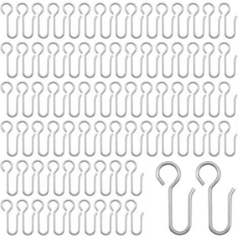 80 ganci per tende, ganci per binari per tende, ganci per tende in zinco resistenti, per tende da porta, ecc. (40x12 mm)