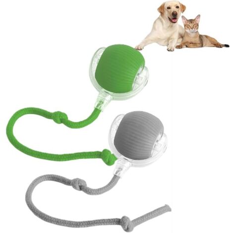 Giocattolo interattivo per gatti - 2 pezzi - Verde, grigio - Per gatti e cani - Palla in silicone