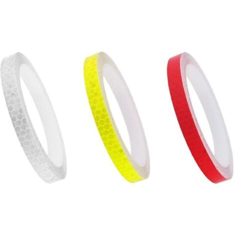 pezzi di nastro riflettente di segnalazione, nastro adesivo riflettente di sicurezza per veicoli, auto, rimorchi, biciclette, caschi (3 colori),