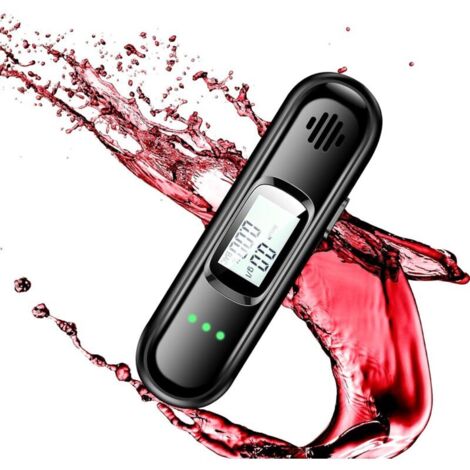 Etilometro per uso professionale e personale, ricaricabile, con schermo LCD digitale blu, rilevatore di alcol nell'alito portatile.
