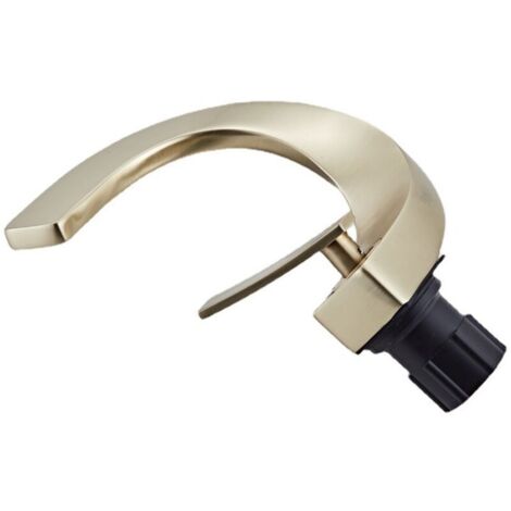 Rubinetto per lavabo da bagno in oro spazzolato, rubinetto da bagno moderno, rubinetto dal design elegante, ottone (1/4)