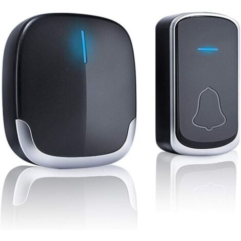 Campanello da esterno senza fili impermeabile - Portata 300 metri, 58 melodie, 4 livelli di volume, suoneria wireless con flash LED, 1 ricevitore a spina, nero