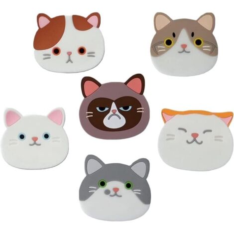 sottobicchieri in silicone a forma di gatto, sottobicchieri con gatti carini, sottobicchieri decorativi per bicchieri, sottobicchieri per vino, bicchieri, tazze da tè e bevande (gel di silice)