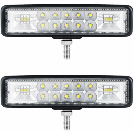 Faro a LED da 6" per moto, luce da lavoro a LED, faro combinato spot + floodlight per trattore a 2 file 9-36V 120W 12000LM 6000K, barra LED fuoristrada, faro a LED 4x4, faretti a LED per camion, SUV, (1/4)