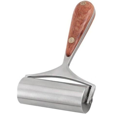 Rullo in pelle con manico in legno, bordi in pelle incollati, rullo per carta da parati resistente alla pressione (1/4)
