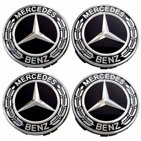 Copricerchi in 4 pezzi compatibili con Mercedes Benz, coprimozzi centrali in ABS da 75 mm, accessori per auto (1/4)