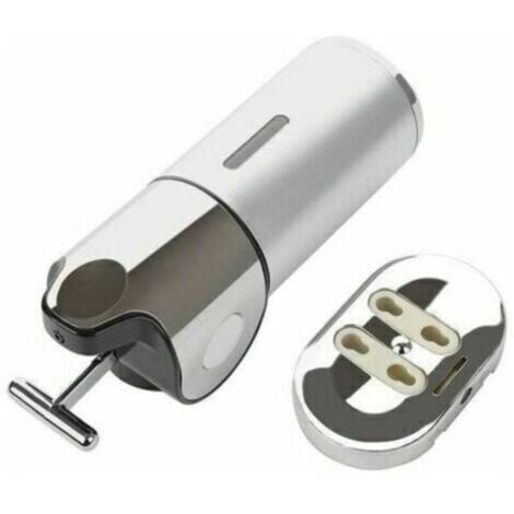 Dispenser di sapone da parete color argento, dispenser manuale sospeso per cucina, hotel, shampoo, balsamo, bagnoschiuma, 500 ml
