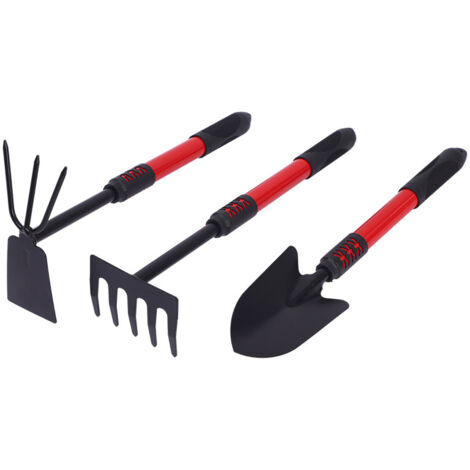 Il set di attrezzi da giardinaggio professionale (set da 3 pezzi) comprende pale, zappe, pale in ferro, rastrelli e attrezzi da giardinaggio per uso domestico, come vasi per piante grasse.