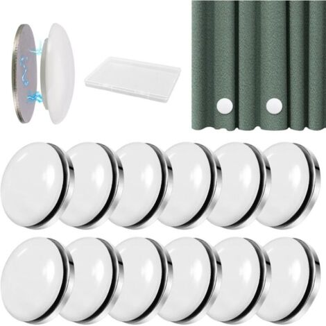 12 paia di pesi per tende da doccia, magneti per tende da doccia, pesi magnetici per tende, magneti per tende, per tende da doccia (bianco)
