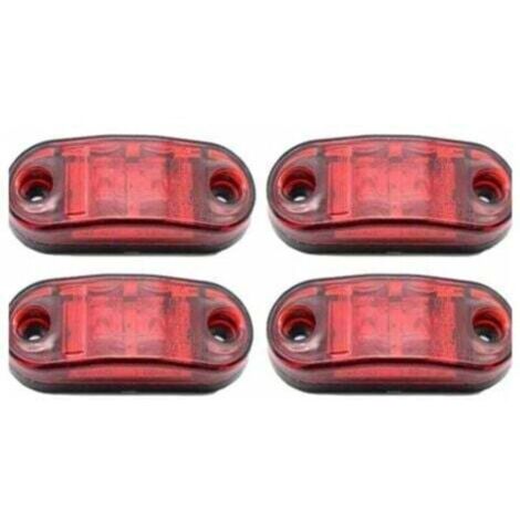 4 confezioni di luci di posizione laterali a LED, 12-24 V bianco/rosso, luci di avvertimento bifacciali, luci di parcheggio per rimorchi di camion, luci di ingombro (1/4)