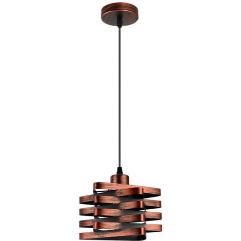 Lampada a sospensione industriale, lampade a sospensione in stile fattoria vintage con gabbia metallica, lampada a sospensione a catena regolabile per corridoio, portico (E27) (1/4)