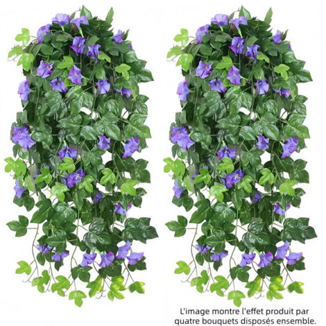 Fiori artificiali pendenti per uso esterno, fiori artificiali a cascata per uso interno, piante artificiali per decorazioni nuziali, giardino, parete, balcone - Viola
