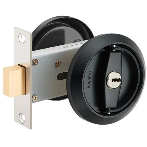 Serratura invisibile per porta, serratura antifurto a doppio gancio, serratura per porta in acciaio inox 304 - Nero