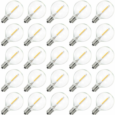Lampadina LED G40 a globo AC230V, attacco E12, resistente all'acqua IP44, bianco caldo, ideale per decorazioni domestiche, feste, matrimoni. (1/4)