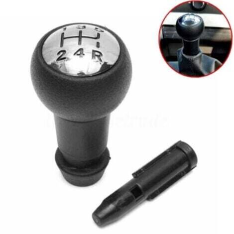 Pomello del cambio manuale a 5 marce per Peugeot 106 107 207 301 307 308 407 408 508 3008 1007 / CITROEN C2 C3 C4 Picasso - Nero e argento (1/4)