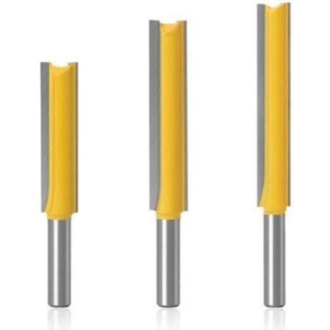 Set di 3 punte per fresatrice da 8 mm, punte per copiare, punte per fresatrice in carburo, punta per fresatrice per legno extra lunga, punta per scanalature per lavorazione del legno, punta per fresat (1/4)