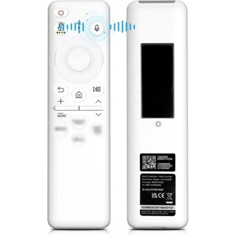 Telecomando BN59-01432A per TV Samsung - Telecomando vocale solare con USB-C - 4 pulsanti di scelta rapida - Sostituzione per Smart TV Samsung 2021-2023 Neo QLED/LED 4K UHD - Bianco (1/4)