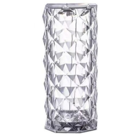 Lampada da tavolo in cristallo, lampada ricaricabile con controllo touch a 16 colori, luce notturna per camera da letto