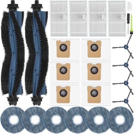 Accessori per robot aspirapolvere Eufy Omni C20, kit di ricambio con 2 spazzole principali, 4 spazzole laterali, 6 panni per mocio, 6 sacchetti per la polvere, 4 filtri HEPA (1/4)