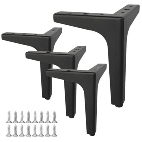 Gambe per mobili triangolari da 10 cm, gambe di ricambio per divani, gambe in metallo, per sedie, tavoli, mobili, letti, armadi, divani, comodini, porta TV, cassetti, poltrone,