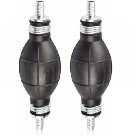 Pompa di adescamento del carburante manuale in gomma da 8 mm, 2 pezzi - Bulbo di adescamento del carburante per auto, moto e barche (nero) - Pompa di trasferimento manuale