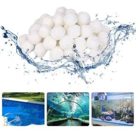 Pallina filtrante per piscina da 1000 g, pallina filtrante per piscina esterna, filtro in fibra adatto per filtri a sabbia per piscina (1/4)