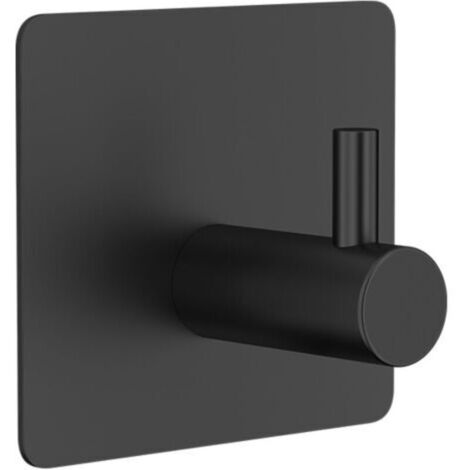 Set di 3 ganci adesivi, gancio da parete per bagno, non richiede foratura, portasciugamani da cucina in acciaio inossidabile, nero (1/4)